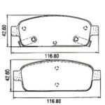 Pastillas de Freno (0998)(116MM) CHEVROLET CRUZE, ASTRA-TRACKER (08/...) TRASE