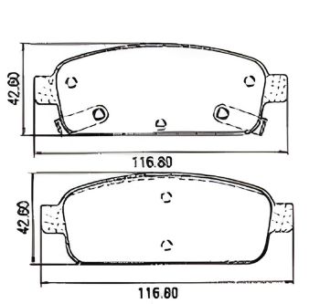Pastillas de Freno (0998)(116MM) CHEVROLET CRUZE, ASTRA-TRACKER (08/...) TRASE