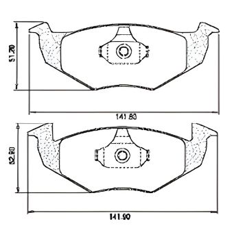 Pastillas de Freno (1039)(141MM) VOLKSWAGEN GOL TREND, VOYAGE, SAVEIRO