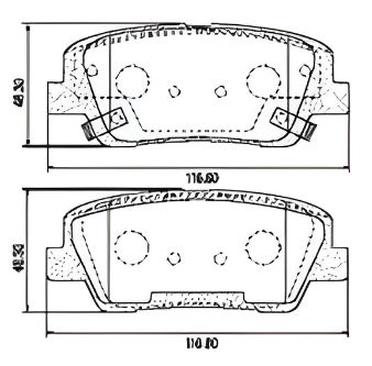 Pastillas de Freno (0996)(117MM) KIA SORRENTO (11/...)/ HYUNDAI SANTA FE TRASE