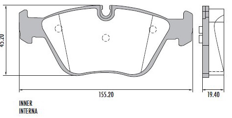 Pastillas de Freno (0907)(155MM) BMW SERIE 3 TOURING-COUPE-CABRIO / X3