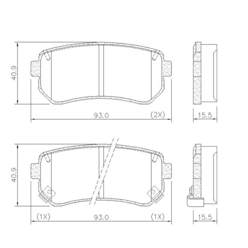 Pastillas de Freno (0900)(93MM) HYUNDAI I30 (09/...)/ KIA SPORTAGE TRASERA