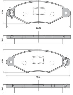 Pastillas de Freno (0733)(130MM) RENAULT KANGOO (12/...)