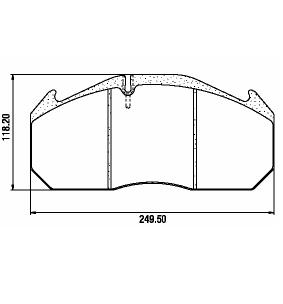 Pastillas de Freno (0522)(249MM) EL DETALLE OA 105 / M. BENZ O-340 - O-350 O-50