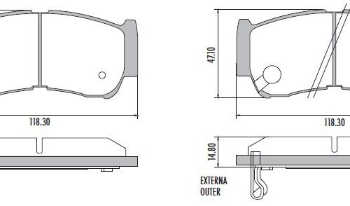 Pastillas de Freno (0897)(118MM) HYUNDAI SANTA FE / KIA SPORTAGE (08/..) TRASER