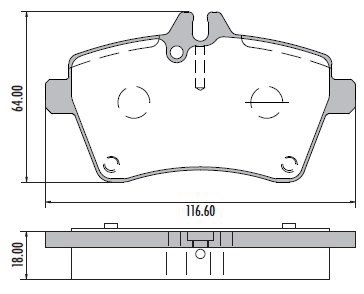Pastillas de Freno (0938) (116MM) MERCEDES BENZ CLASE A / CLASE B (04/...)