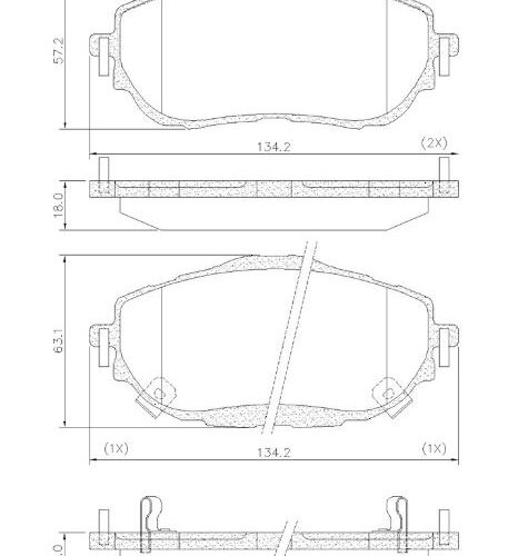 Pastillas de Freno (1131) (134MM) TOYOTA COROLLA 1.6-1.8- AURIS TOURING (13/..)