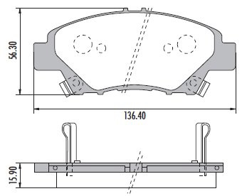 Pastillas de Freno (0952)(136MM) HONDA FIT II - INSIGHT II (08/..), CITY 1.5