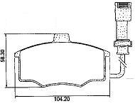Pastillas de Freno (0382) (104MM) CHEVROLET IPANEMA-KADETT-MONZA