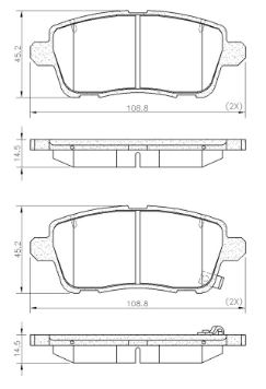 Pastillas de Freno (108MM) CHERY TIGGO 7 PRO (21/...) (TRASERA)