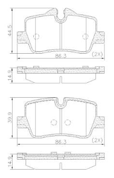 Pastillas de Freno (    )(86MM) BMW 320I (2019/...) (TRASERA)