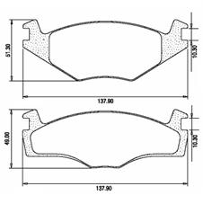 Pastillas de Freno (0202) (137MM) VW POLO CLASSIC- GOLF GL1.8 (95/..) /