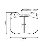 Pastillas de Freno (0185) (89MM) PEUGEOT 505 INYECTION-604/PORSCHE 924-928-944