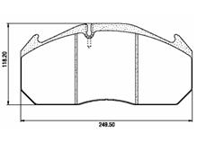 Pastillas de Freno (0522)(249MM) EL DETALLE OA 105 / M. BENZ O-340 - O-350 O-50