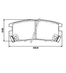 Pastillas de Freno (0153) (108MM) MITSUBISHI L300, L400, MONTERO, PAJERO TRAS