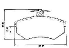 Pastillas de Freno (0015) (118MM) AUDI A4 1.6, 1.8, 1.9 TDI, CABRIOLET, A4