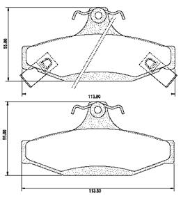Pastillas de Freno (0459)(113MM) SSANG YONG MUSSO- NEW KORANDO