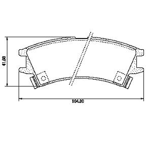 Pastillas de Freno (0524)(104MM) HYUNDAI ATOS - MITSUBISHI MINICA (98/..)