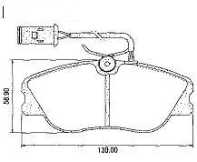 Pastillas de Freno (0008) (129MM) ALFA ROMEO 155 V-6 164 (MOTOR GRANDE)