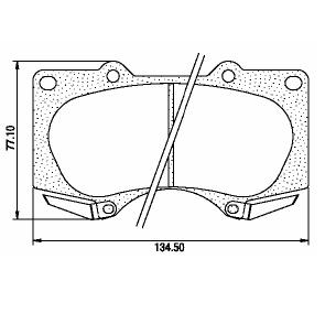 Pastillas de Freno (0825)(134MM) TOYOTA HILUX SW4, SEQUOIA, TACOMA