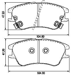 Pastillas de Freno (0756)(104MM) HYUNDAI ATOS  - AMICA