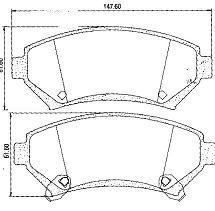 Pastillas de Freno (0555)(148MM) CHEVROLET IMPALA, MONTECARLO,BUICK