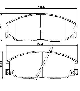 Pastillas de Freno (0787)(149MM) HYUNDAI SANTA FE  (MZ-3196M)