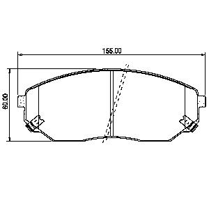 Pastillas de Freno (0796)(154MM) KIA SORENTO 2.4 - 2.5 - 3.5 (02/...) (MZ-3189M