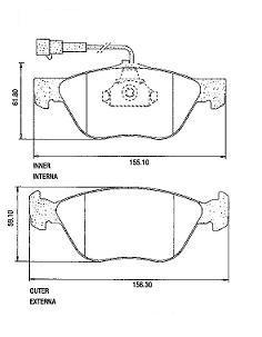 Pastillas de Freno (0372) (156MM) ALFA ROMEO 145/ FIAT MAREA, PUNTO
