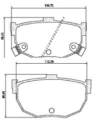 Pastillas de Freno (0684)(85MM) KIA CERATO/ NISSAN MAXIMA/ HYUNDAI ELANTRA TRAS