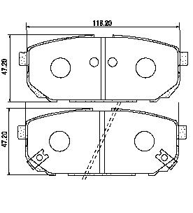 Pastillas de Freno (0832)(117MM) KIA SORENTO (02/..) TRASERA