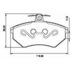 Pastillas de Freno (0528)(118MM) VOLSWAGEN GOLF, CADDY / AUDI A4 / SEAT IBIZA CORDOBA