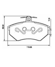 Pastillas de Freno (0528)(118MM) VOLSWAGEN GOLF, CADDY / AUDI A4 / SEAT IBIZA CORDOBA