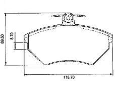 Pastillas de Freno (0513)(118MM) VOLKSWAGEN CADDY - GOLF - PASSAT / AUDI A4