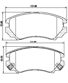 Pastillas de Freno (0833)(131MM) HYUNDAI GALLOPER, TUCSON / KIA SPORTAGE