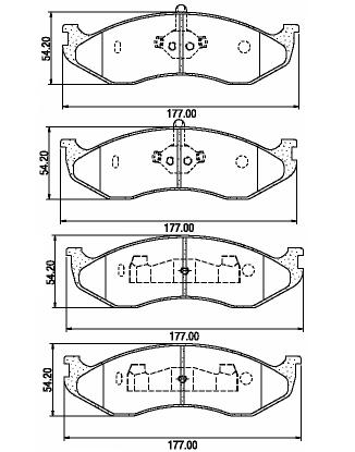 Pastillas de Freno (0485) (177MM) JEEP CHEROKEE SPORT 2.5, 4.0, WRANGLER 4.0