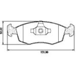 Pastillas de Freno (1057)(151MM) FIAT PALIO, SIENA, IDEA, PUNTO, 500, DOBLO