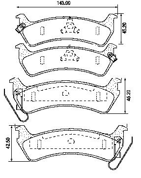 Pastillas de Freno (0486)(143MM) JEEP GRAND CHEROKEE - WRANGLER  97/99
