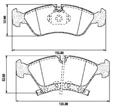 Pastillas de Freno (0738)(156MM) CHEVROLET MERIVA 1.8 RODADO 14" (03/..)
