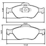 Pastillas de Freno (0987)(151MM) FORD ECOSPORT (09/..) - FIESTA (09/..)