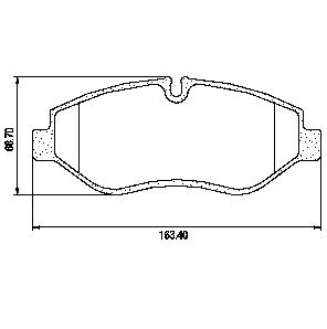 Pastillas de Freno (0879)(163MM) IVECO DAILY 55C16, SPRINTER 415/VW CRAFTER