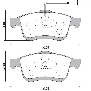 Pastillas de Freno (1037) (155MM) FIAT DOBLO / ALFA ROMEO 159 /  BRERA/ SPIDER