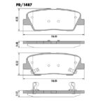 Pastillas de Freno = PD/1366 (0996) (117MM) HYUNDAI- KIA SORENTO-CARNIVAL TRASE