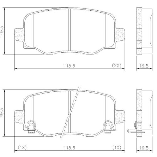 Pastillas de Freno (1179)(115MM) JEEP RENEGADE 1.8-2.0 (16/...), FIAT 500/TORO