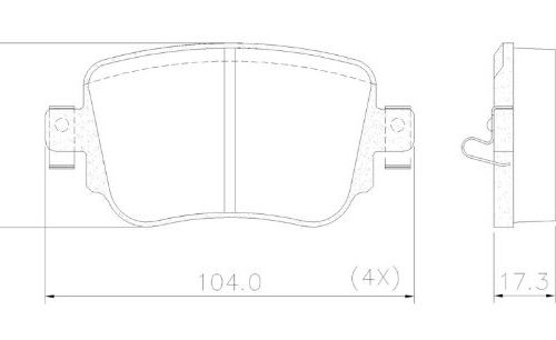 Pastillas de Freno (1169) (104MM) VOLKSWAGEN GOLF-PASSAT-CADDY (12/...) TRASERA