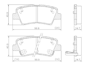 Pastillas de Freno (    )(99MM) HYUNDAI  IONIQ 1.6 HIB TUCSON (2017/...) (TRASE