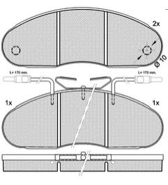 Pastillas de Freno (0451)(166MM) NISSAN AVIA- EBRO-KB- TRADE/ RENAULT B70-80-