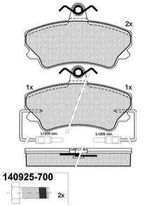 Pastillas de Freno (0342) (109MM) RENAULT ESPACE-SAFRANE   91/96