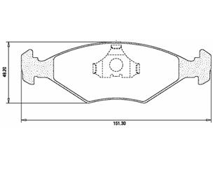 Pastillas de Freno (0302) (151MM) FIAT DUNA-UNO-SPAZIO/ VW GOL-GACEL-SENDA