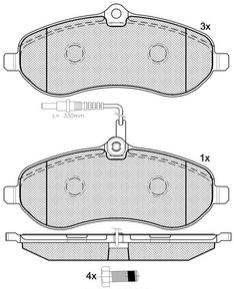 Pastillas de Freno (0916)(162MM) PEUGEOT EXPERT / FIAT ESCUDO / CITROEN JUMPY